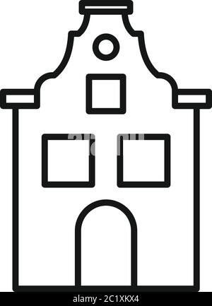 Icône maison Riga mignonne. Contour mignon riga maison vecteur icône pour le web design isolé sur fond blanc Illustration de Vecteur