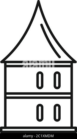 Icône Château de riga. Contour château riga tour vecteur icône pour la conception de sites Web isolé sur fond blanc Illustration de Vecteur