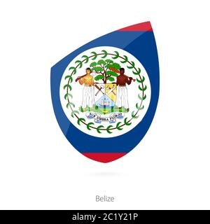 Drapeau du Belize dans le style de l'icône de rugby. Illustration vectorielle. Illustration de Vecteur