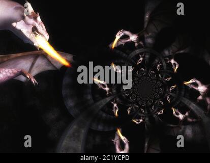 3d illustration d'un Dragon Fantasy Banque D'Images