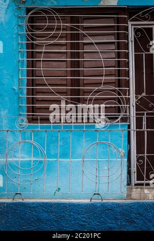 Clôture d'une maison, Santiago de Cuba, Cuba Banque D'Images