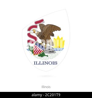 Drapeau de l'Illinois. Illustration vectorielle. Illustration de Vecteur