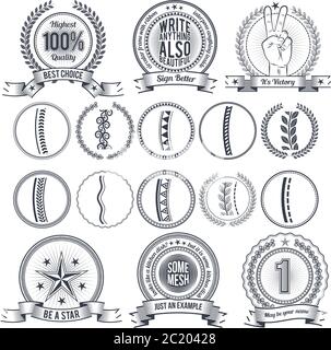 Modèles étiquettes, logos, cadres Illustration de Vecteur