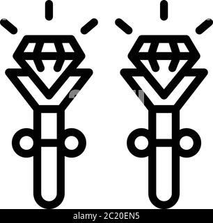 Icône boucles d'oreilles, style contour Illustration de Vecteur