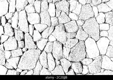 Texture de mur en pierre naturelle isolée sur fond blanc. Motif sans couture effet Grunge illustrations de style ancien Illustration de Vecteur