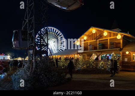 Le barcares village de noel en France. Banque D'Images