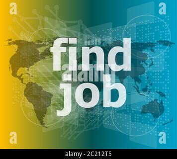 trouvez un emploi sur l'écran tactile numérique, concept social Banque D'Images