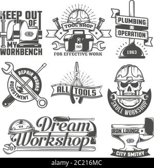 logos d'atelier de réparation Illustration de Vecteur