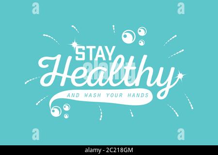 restez en bonne santé et lavez-vous les mains, lavez-vous les mains avec du savon, bannière vectorisation illustration design Illustration de Vecteur