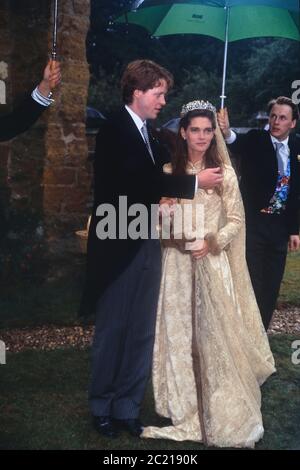 Le mariage du vicomte Althorp, Charles Spencer avec Victoria Lockwood. Great Brington, Northamptonshire, Angleterre, Royaume-Uni.16 septembre 1989 Banque D'Images