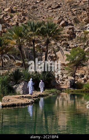 Wadi Bani Khalid en Oman Banque D'Images