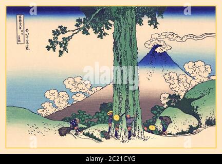' Hokusai ' Vintage 1830-1832 Graphima Pass dans la province de Kai, Koshu Mishima goe, de la série trente-six vues du Mont Fuji ' Fugaku sanjurokkei ' artiste Katsushika Hokusai ' Vintage Artwork Mishima Pass dans la province de Kai, Hokusai ' Vintage Artwork Banque D'Images