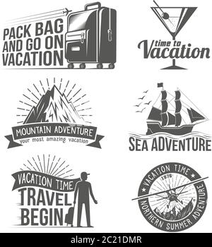 Logos vacances, aventure Illustration de Vecteur