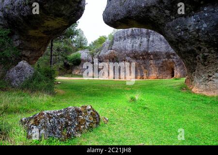 La Ciudad Encantada, la ville enchantée, rock formation, l'érosion, monument naturel, paysage calcaire, Cuenca Banque D'Images