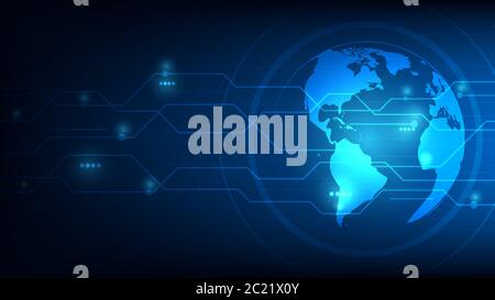 Planète Terre monde futuriste monde arrière-plan abstrait, illustration vectorielle Illustration de Vecteur