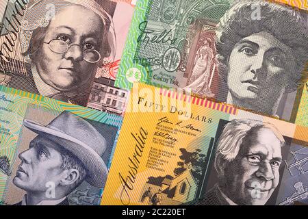 Dollars australiens, un fond Banque D'Images