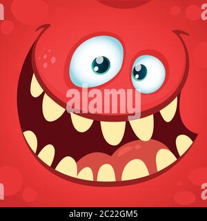 Visage monstre en colère. Illustration du vecteur Halloween Illustration de Vecteur