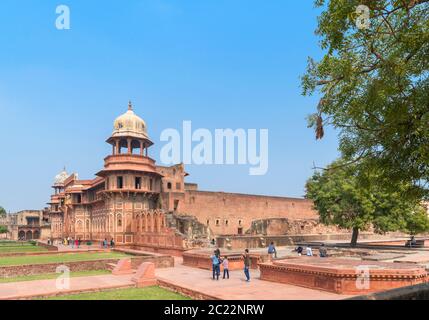 Palais de Jahangir à l'intérieur du fort d'Agra, Agra, Uttar Pradesh, Inde Banque D'Images