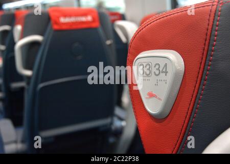 Milan, Italie-10/03/2017- inauguration du nouveau train à grande vitesse de NTV, l'Alstom ETR 675 Italo Evo Banque D'Images