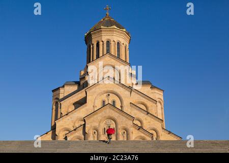 Sameba Catehdrad connu aussi Cathédrale de la Sainte Trinité, Tbilissi, Géorgie Banque D'Images