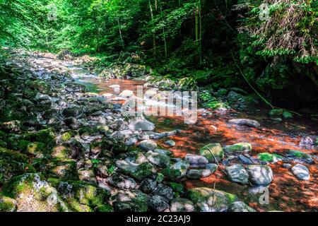 Buchberger Leite, randonnée, ruisseau, cascade et rochers Banque D'Images