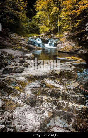 Buchberger Leite, randonnée, ruisseau, cascade et rochers Banque D'Images