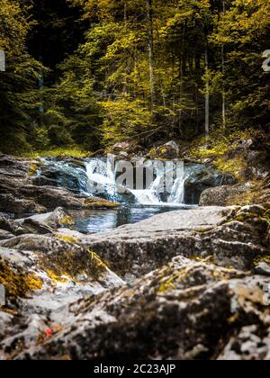 Buchberger Leite, randonnée, ruisseau, cascade et rochers Banque D'Images