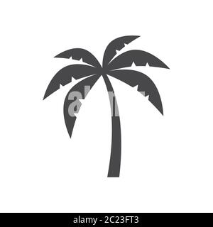 Silhouette de palmier icône de vecteur noir isolé simple. Illustration de Vecteur