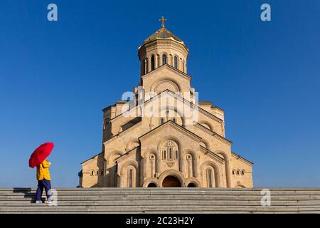 Cathédrale de Sameba connue aussi Cathédrale de la Sainte Trinité, Tbilissi, Géorgie Banque D'Images