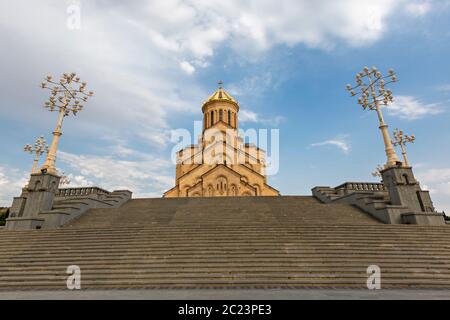 Sameba Catehdrad connu aussi Cathédrale de la Sainte Trinité, Tbilissi, Géorgie Banque D'Images