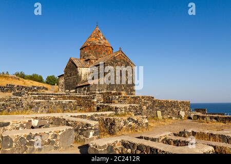 Monastère de Sevanavank au lac de Sevan en Arménie Banque D'Images