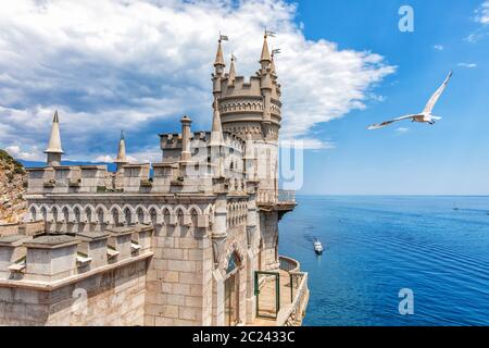 Le Swallow's Nest castle de Gaspra, Crimea, Ukraine. Banque D'Images