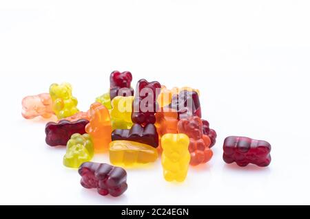 Bonbons à mâcher multicolores pour enfants. Bonbons pour enfants. Haut. Banque D'Images