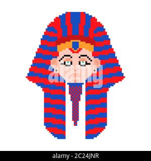 Pharaon pixel art. 8 bits règles de l'Égypte ancienne Illustration de Vecteur