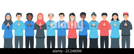 Groupe de personnes multiracial et multiculturel diversifié. Divers groupes de personnes. Société ou population, diversité sociale. Les gens sourient ensemble. Illustration de Vecteur