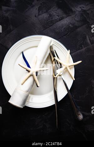 Réglage de la table marine d'été Banque D'Images