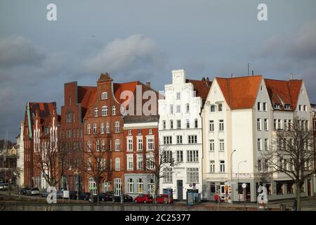 Vue sur la ville, port de musée à Lübeck Banque D'Images