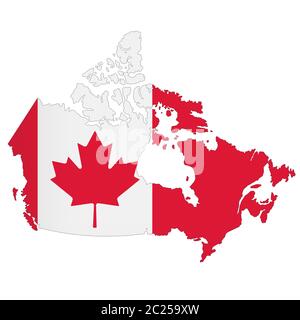 Carte du Canada sur fond blanc avec masque Banque D'Images