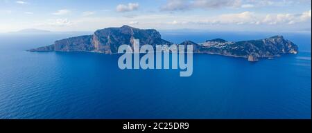 Photographie aérienne, île de Capri, du Sud Banque D'Images