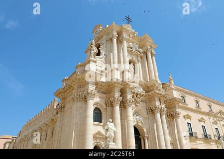 La Cathédrale de Syracuse en Siciliy, un site du patrimoine mondial de l'Unesco en Italie Banque D'Images