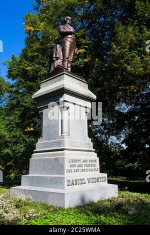 Monument à Daniel Webster à Central Park, New York. Banque D'Images