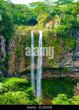 Point de vue du parc national de la rivière Noire aux chutes de Chamarel, Chamarel, Ile Maurice Banque D'Images