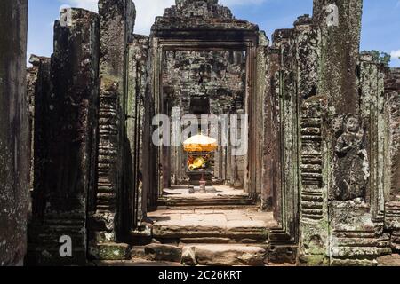 Bayon, temple, temple bouddhiste de l'ancien empire khmer, au centre des ruines d'Angkor Thom, Siem Reap, Cambodge, Asie du Sud-est, Asie Banque D'Images