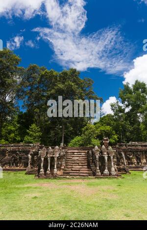 Angkor Thom, terrasse des éléphants, ancienne capitale de l'Empire khmer, Siem Reap, Cambodge, Asie du Sud-est, Asie Banque D'Images