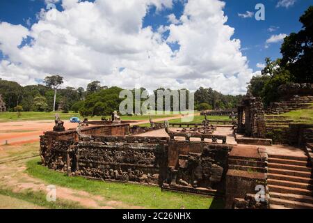 Angkor Thom, terrasse des éléphants, ancienne capitale de l'Empire khmer, Siem Reap, Cambodge, Asie du Sud-est, Asie Banque D'Images