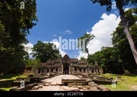 Entrée ouest du temple de Preah Khan, temple bouddhiste et hindou, ancienne capitale de l'Empire khmer, Siem Reap, Cambodge, Asie du Sud-est, Asie Banque D'Images