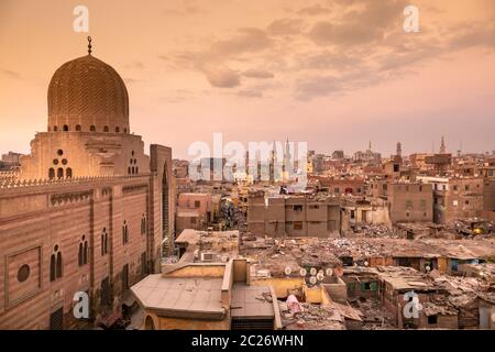 Paysage au coucher du soleil au Caire Egypte Banque D'Images