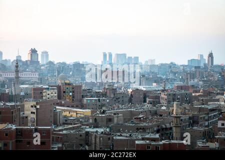Paysage au coucher du soleil au Caire Egypte Banque D'Images