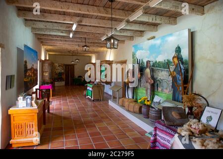 Centre d'accueil et musée à Mission San Juan Capistrano à San Antonio, Texas, Etats-Unis. La Mission fait partie des missions de San Antonio UNESCO World HE Banque D'Images