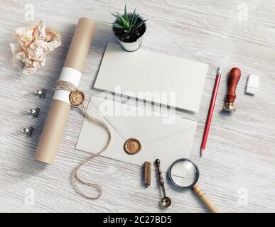 Kit papeterie Vintage Banque D'Images